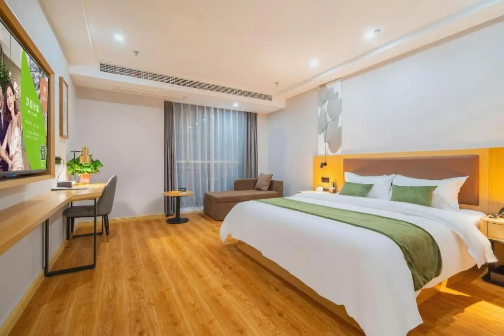 Bed in GreenTree Inn Jiangsu Huai'an Qiangjiangpu District Shuidukou Avenue