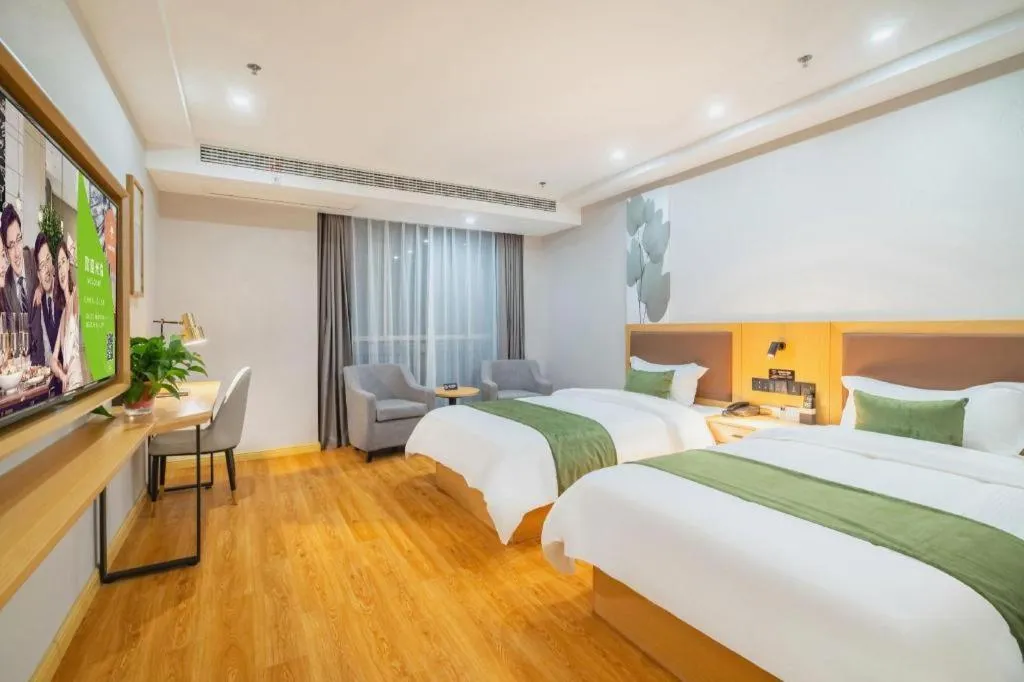 Bed in GreenTree Inn Jiangsu Huai'an Qiangjiangpu District Shuidukou Avenue