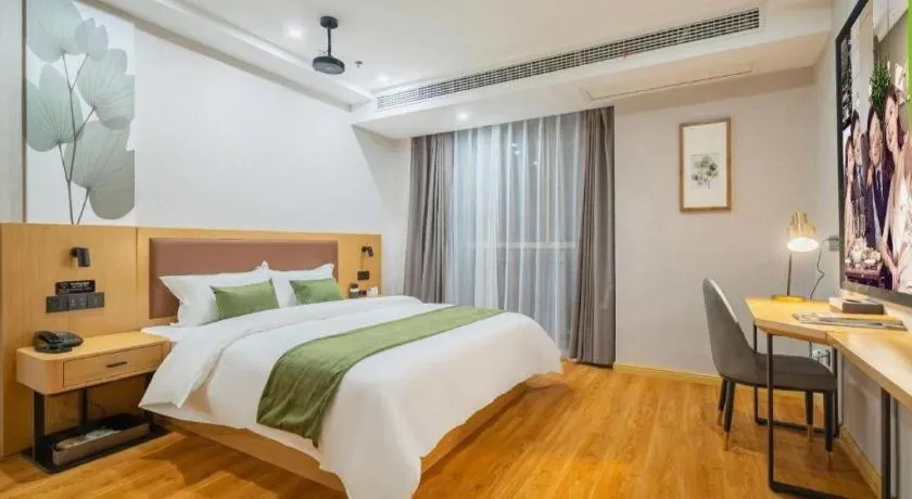 Bed in GreenTree Inn Jiangsu Huai'an Qiangjiangpu District Shuidukou Avenue