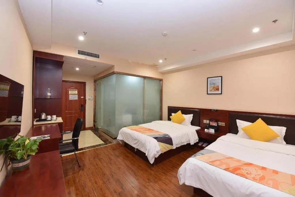 Bed in Shell Hotel Huainan Shou County Passenger Station Yaohai Grand Market