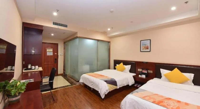 Bed in Shell Hotel Huainan Shou County Passenger Station Yaohai Grand Market