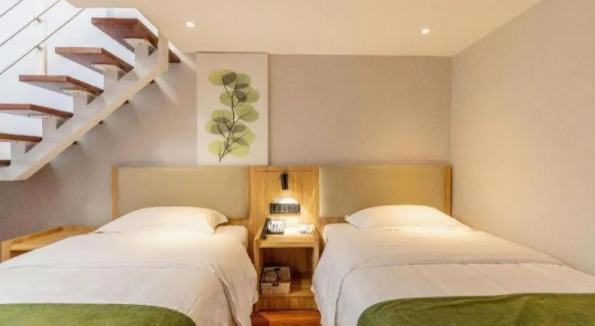 Bed in GreenTree Inn Express Beijing Dongcheng District Beixinqiao Metro Station Gui Street