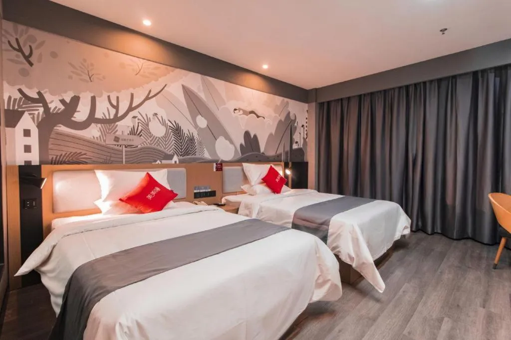 Bed in Thank Inn Guizhou Bijie Qianxi County High-Speed Railway Station