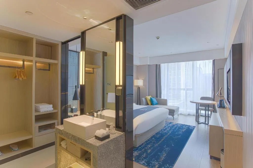 Bed in Echarm Hotel Nanning the MixC Dongmeng Business District