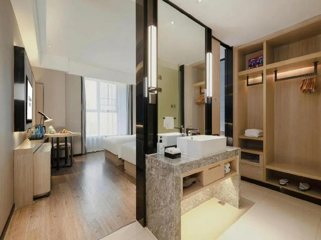 Bed in Echarm Hotel Nanning the MixC Dongmeng Business District