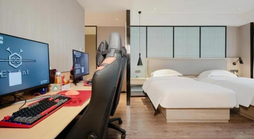 Bed in Echarm Hotel Nanning the MixC Dongmeng Business District