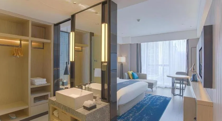 Bed in Echarm Hotel Nanning the MixC Dongmeng Business District