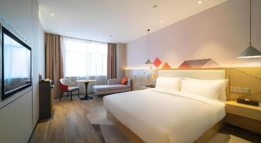 Bed in Borrman Hotel Yongzhou High Speed Railway Station