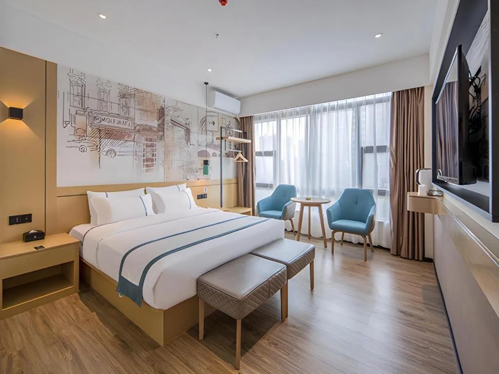 Bed in City Comfort Inn Fangchenggang Government Affairs Center