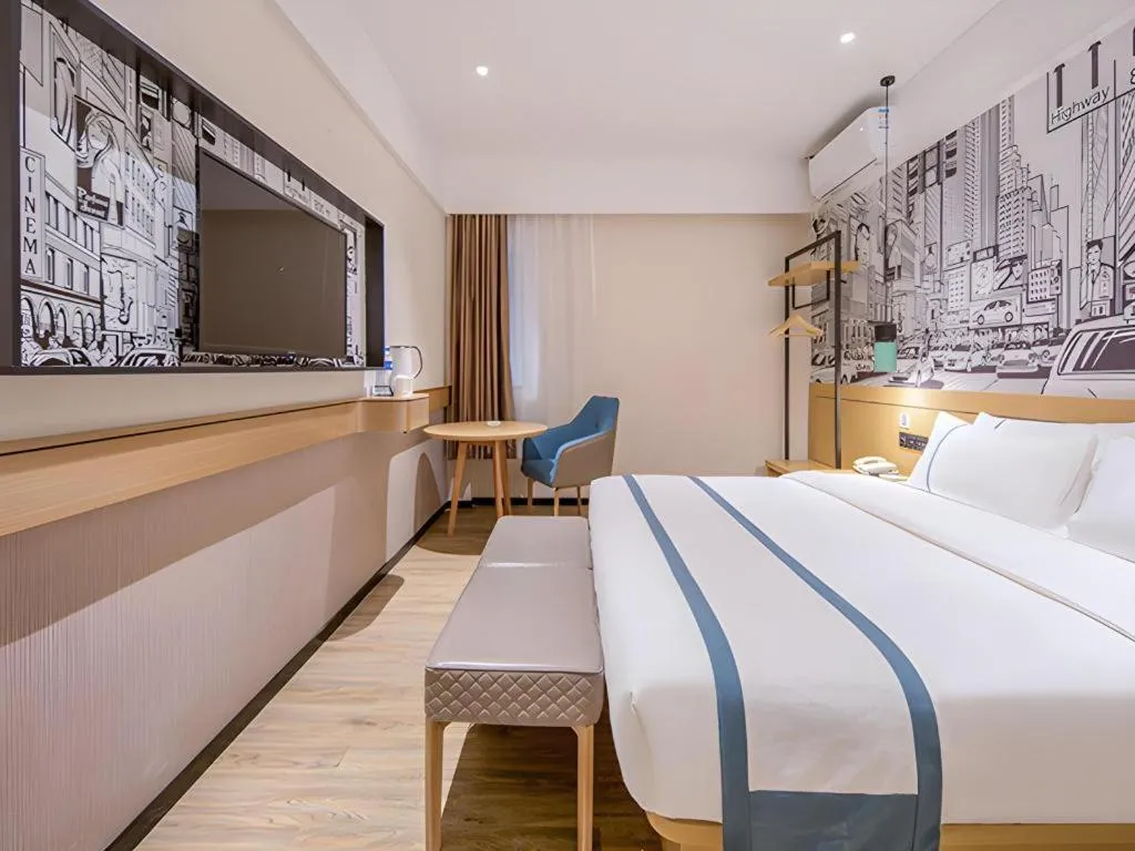 Bed in City Comfort Inn Fangchenggang Government Affairs Center