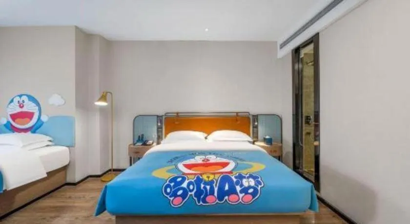 Bed in Echarm Hotel Liuzhou Yaobu Ancient Town