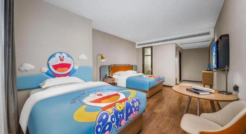 Bed in Echarm Hotel Liuzhou Yaobu Ancient Town