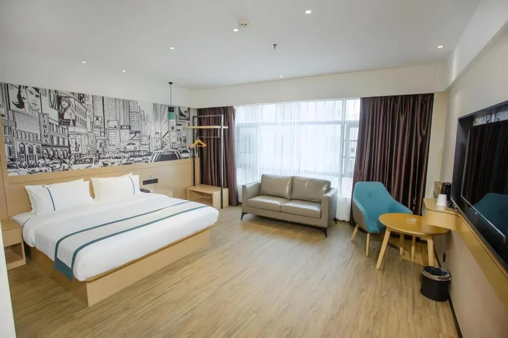 Bed in City Comfort Inn Yangxin High-speed Railway Station