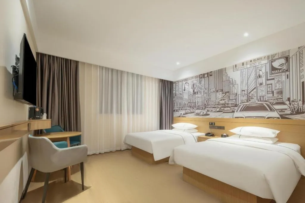 Bed in City Comfort Inn Yangxin High-speed Railway Station