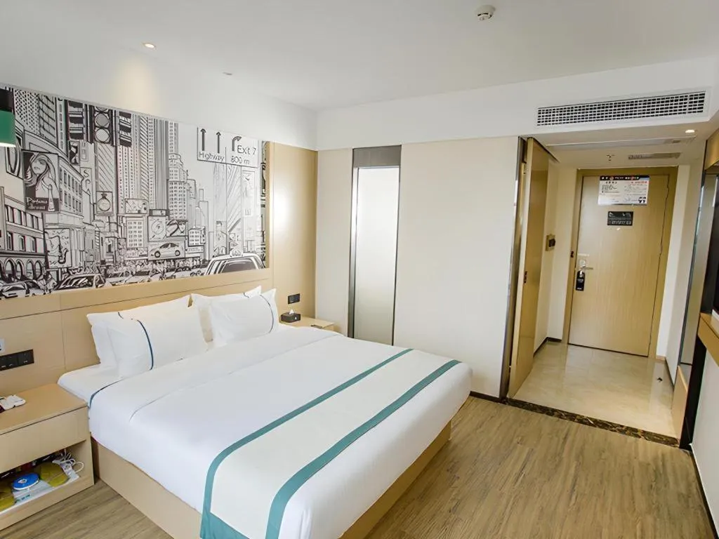 Bed in City Comfort Inn Yangxin High-speed Railway Station