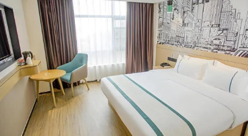 Bed in City Comfort Inn Yangxin High-speed Railway Station