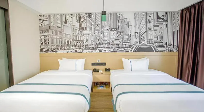 Bed in City Comfort Inn Yangxin High-speed Railway Station