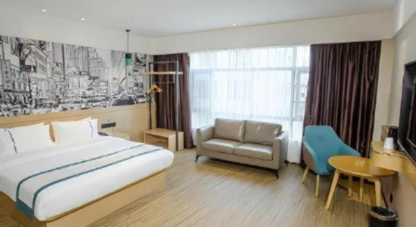 Bed in City Comfort Inn Yangxin High-speed Railway Station