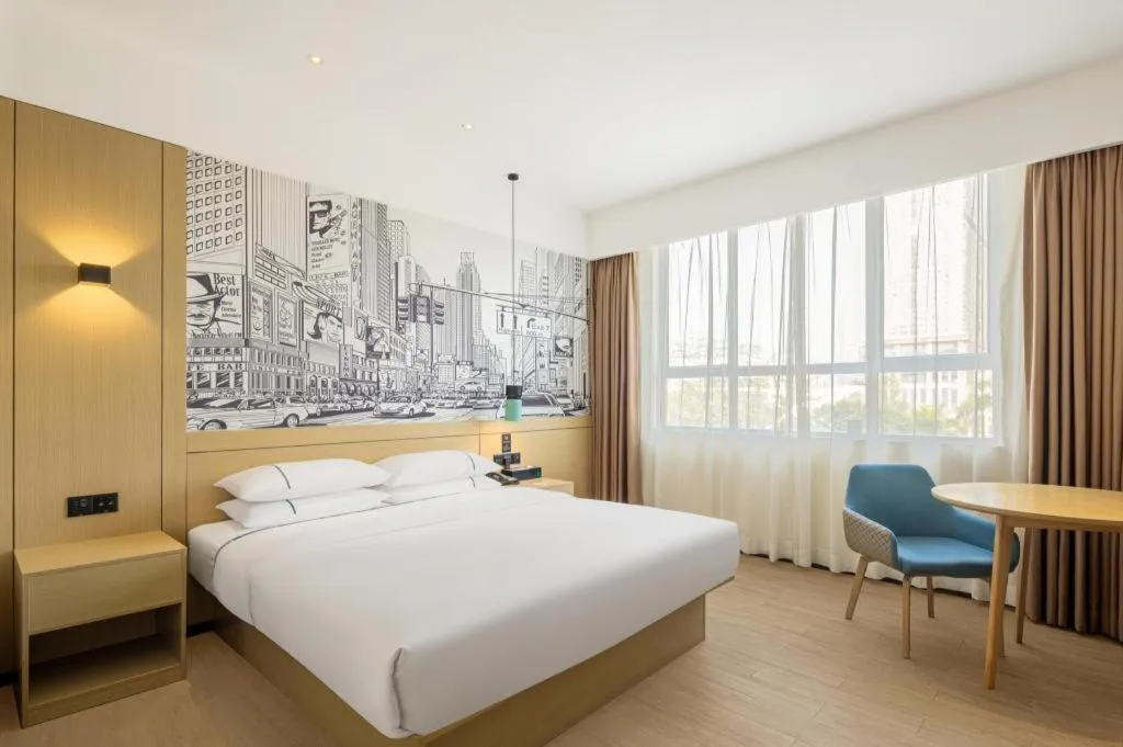 Bed in City Comfort Inn Yangxin High-speed Railway Station