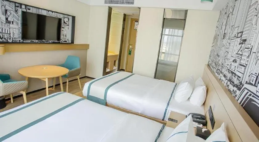 Bed in City Comfort Inn Yangxin High-speed Railway Station