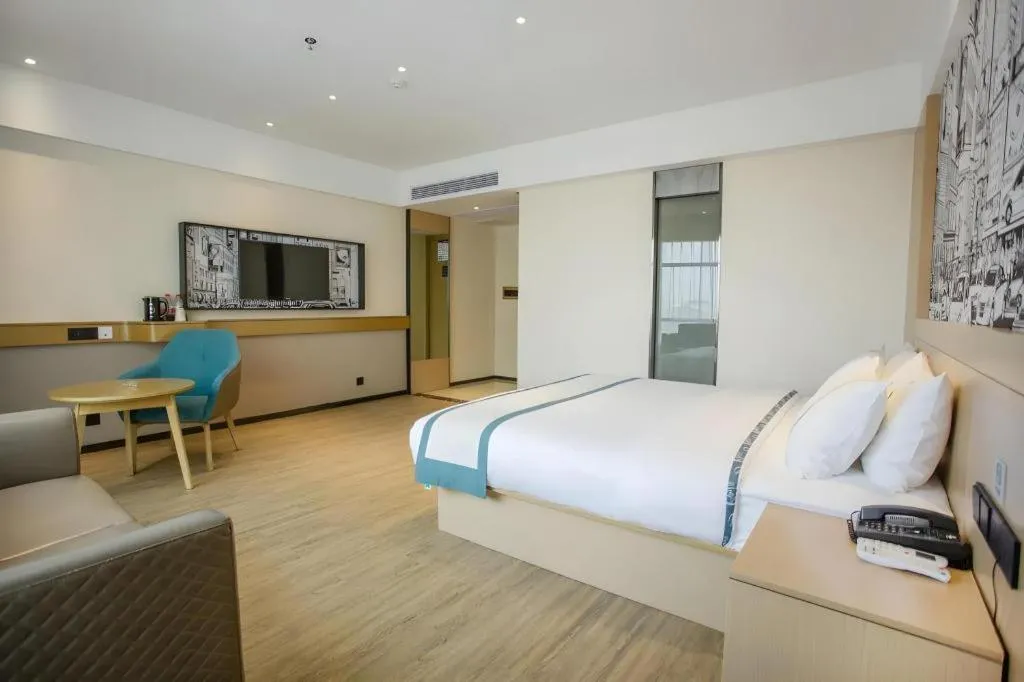 Bed in City Comfort Inn Yangxin High-speed Railway Station