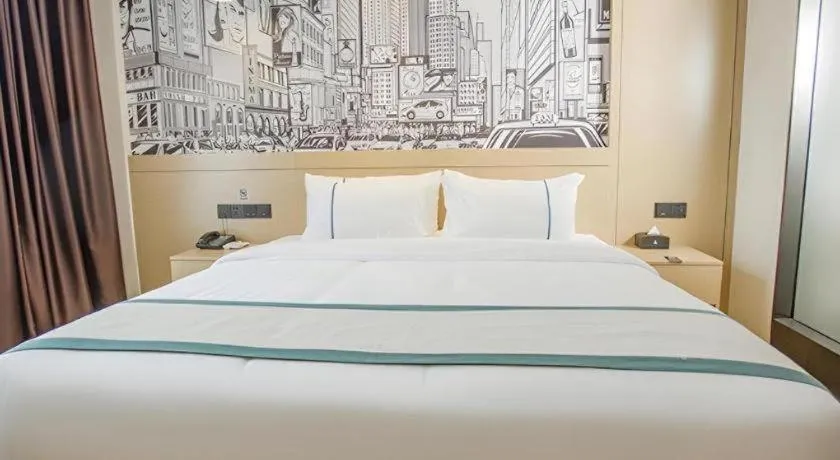 Bed in City Comfort Inn Yangxin High-speed Railway Station
