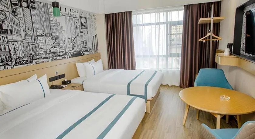 Bed in City Comfort Inn Yangxin High-speed Railway Station