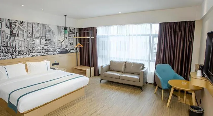 Bed in City Comfort Inn Yangxin High-speed Railway Station