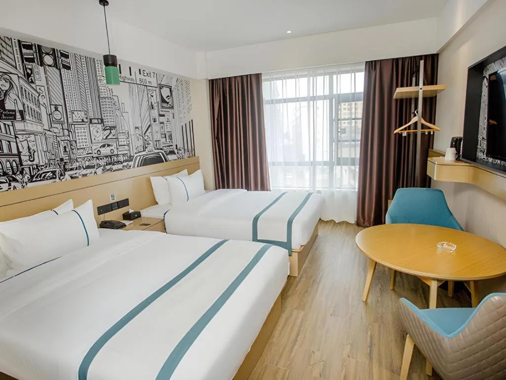 Bed in City Comfort Inn Yangxin High-speed Railway Station