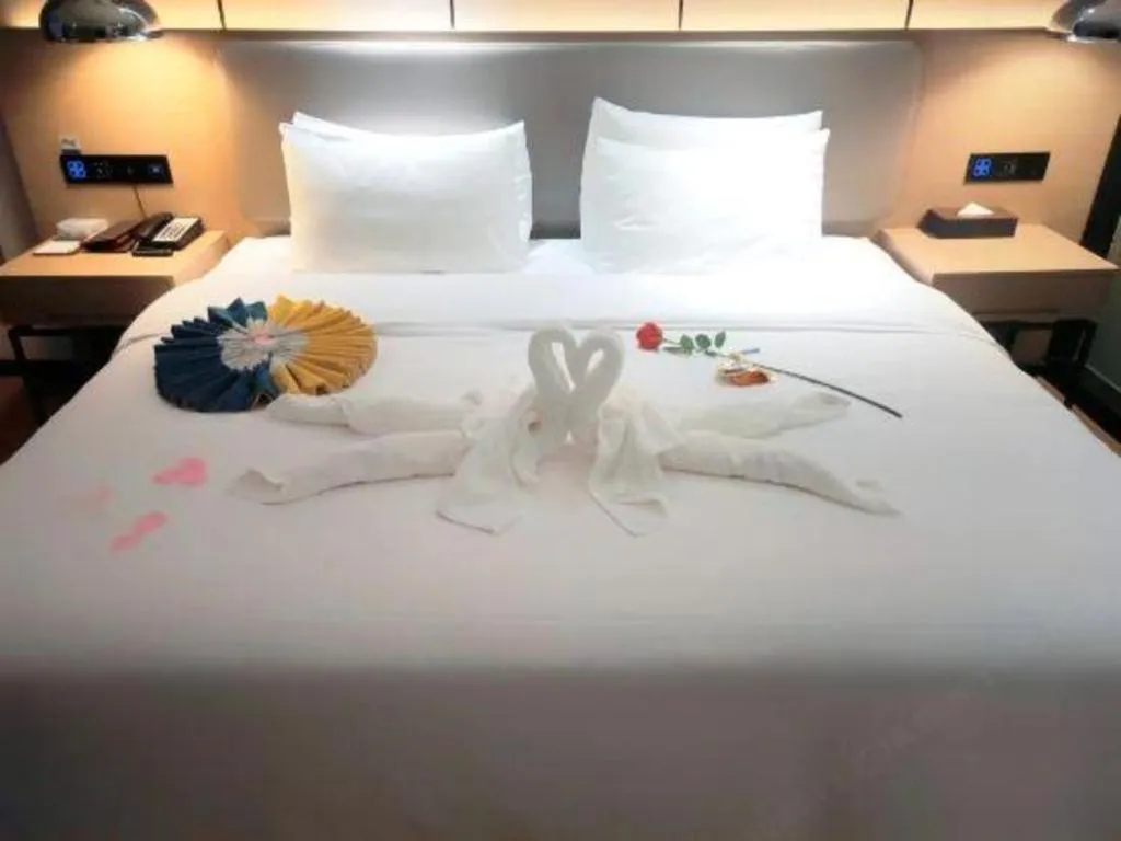 Bed in Borrman Hotel Changsha Meixi Lake West Bus Station Lugu