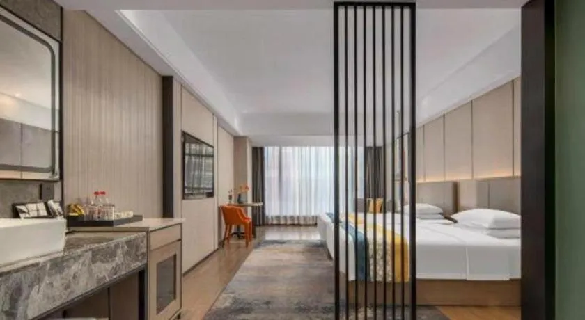 Bed in Borrman Hotel Changsha Meixi Lake West Bus Station Lugu