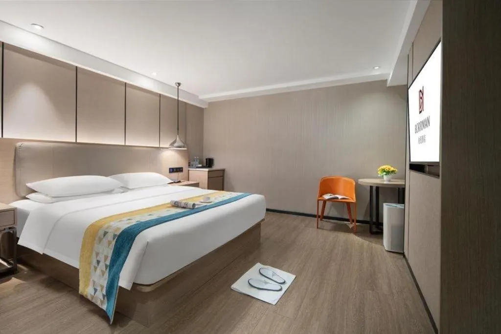 Bed in Borrman Hotel Changsha Meixi Lake West Bus Station Lugu