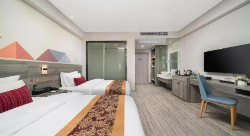 Bed in Borrman Hotel Fangchenggang Qisha