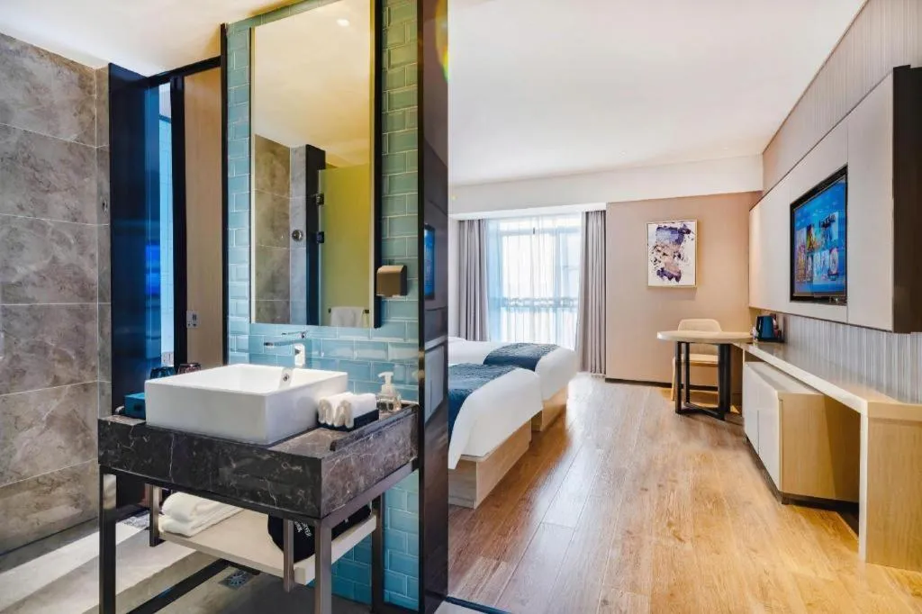 Bed in Echarm Hotel Suzhou Shengze Oriental Extile City