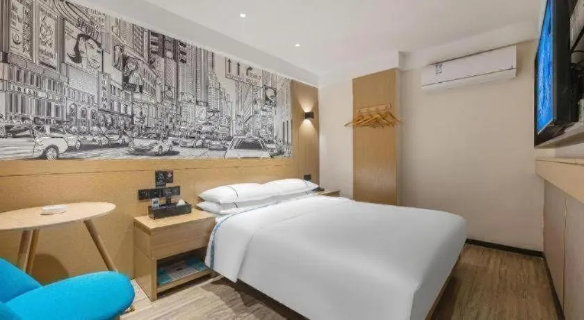 Bed in City Comfort Inn Foshan Shunde Daliang Qinghui Garden Food City