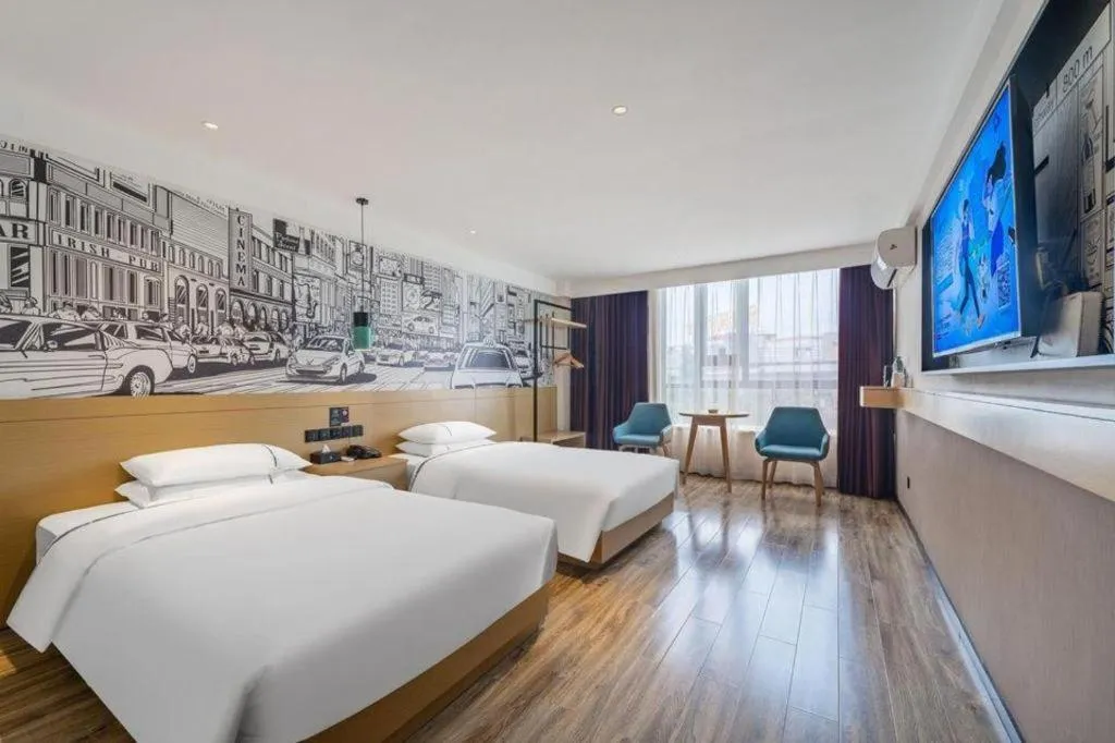 Bed in City Comfort Inn Foshan Shunde Daliang Qinghui Garden Food City