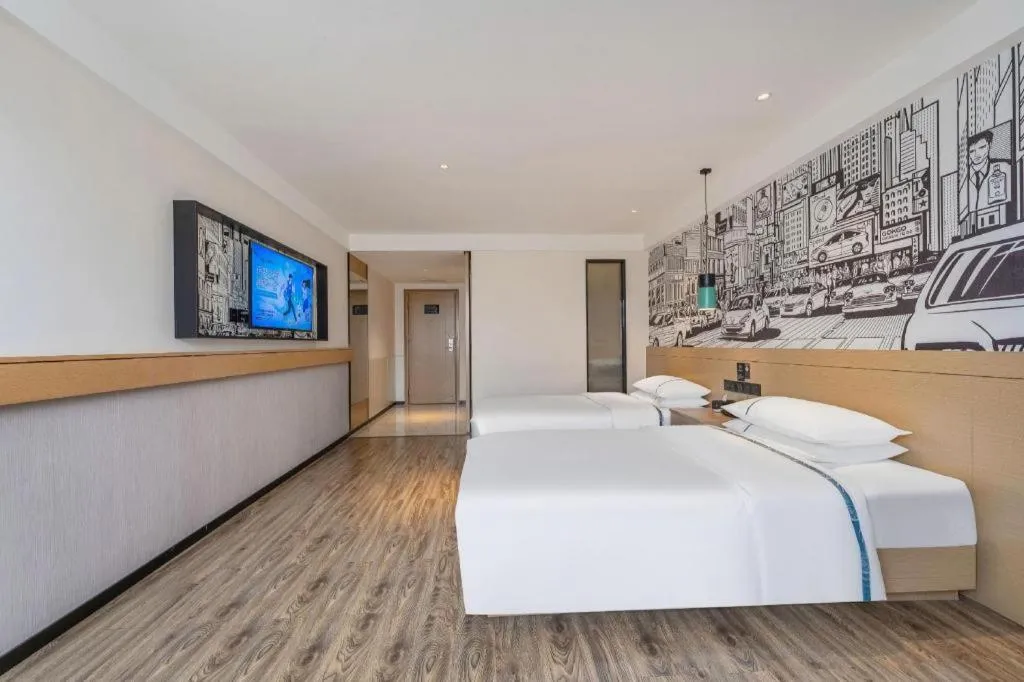 Bed in City Comfort Inn Foshan Shunde Daliang Qinghui Garden Food City