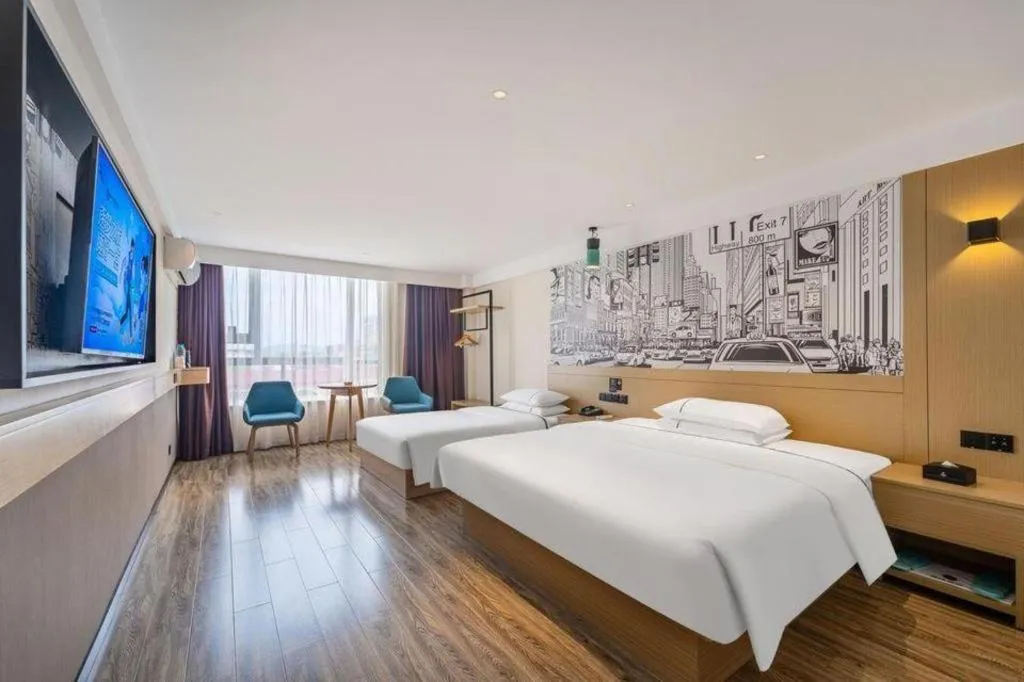 Bed in City Comfort Inn Foshan Shunde Daliang Qinghui Garden Food City