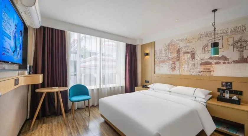 Bed in City Comfort Inn Foshan Shunde Daliang Qinghui Garden Food City