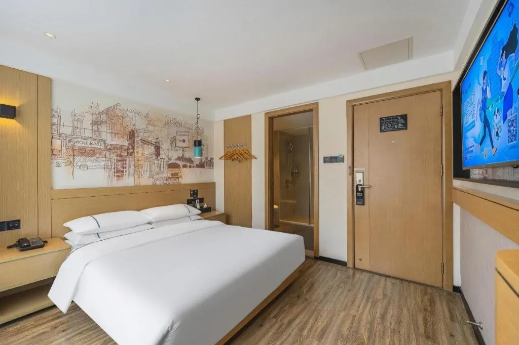 Bed in City Comfort Inn Foshan Shunde Daliang Qinghui Garden Food City