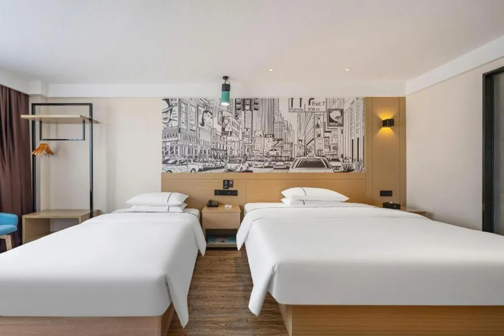 Bed in City Comfort Inn Foshan Shunde Daliang Qinghui Garden Food City