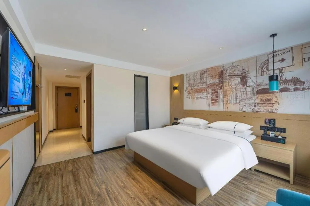 Bed in City Comfort Inn Foshan Shunde Daliang Qinghui Garden Food City