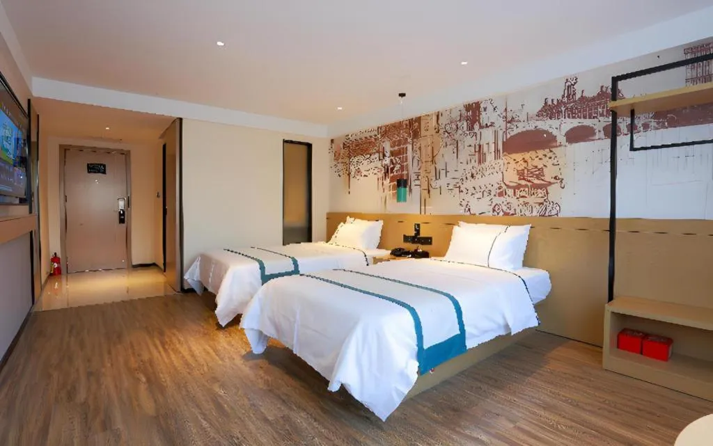 Bed in City Comfort Inn Foshan Shunde Daliang Qinghui Garden Food City