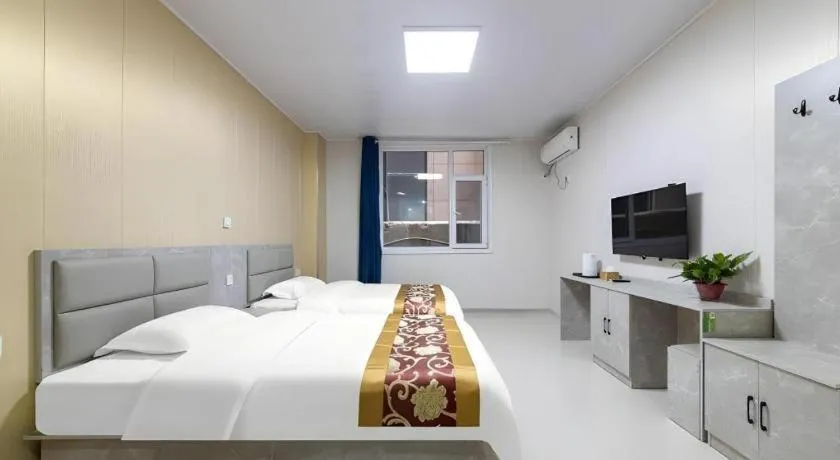 Bed in GreenTree Apartment Jinan Jiyan Road Shandong Cancer Hospital