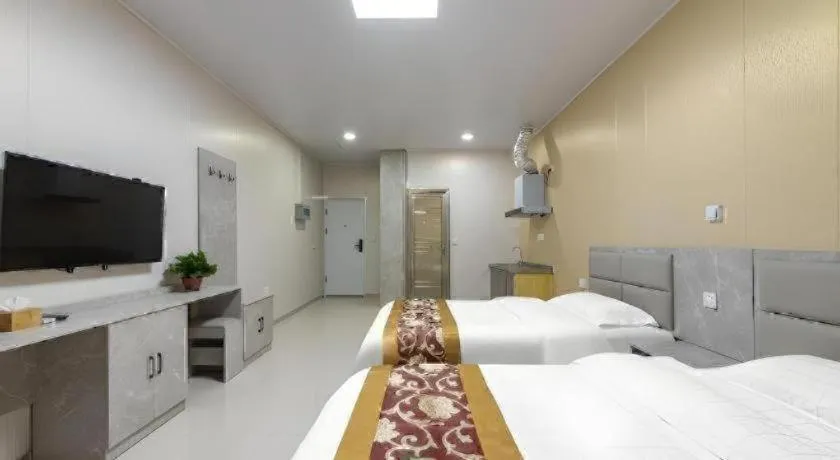 Bed in GreenTree Apartment Jinan Jiyan Road Shandong Cancer Hospital