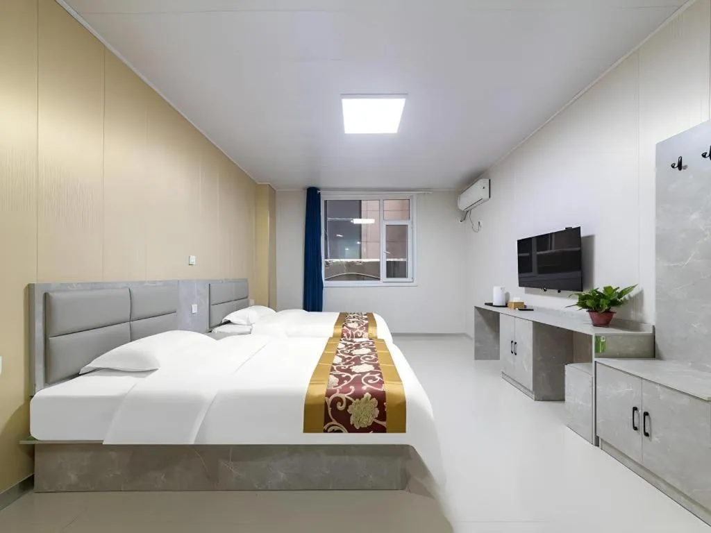Bed in GreenTree Apartment Jinan Jiyan Road Shandong Cancer Hospital