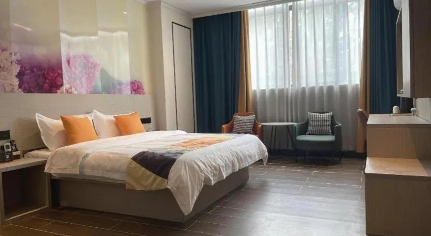 Bed in Shell Hotel Huai'an Zhuqiao Industrial Park