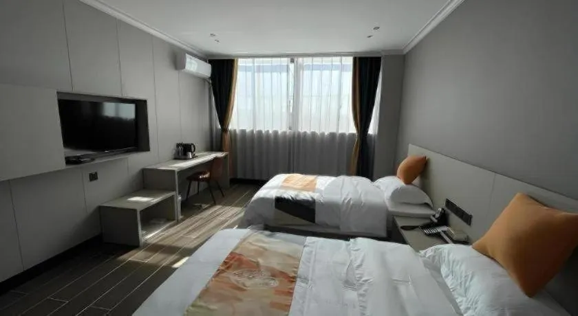 Bed in Shell Hotel Huai'an Zhuqiao Industrial Park