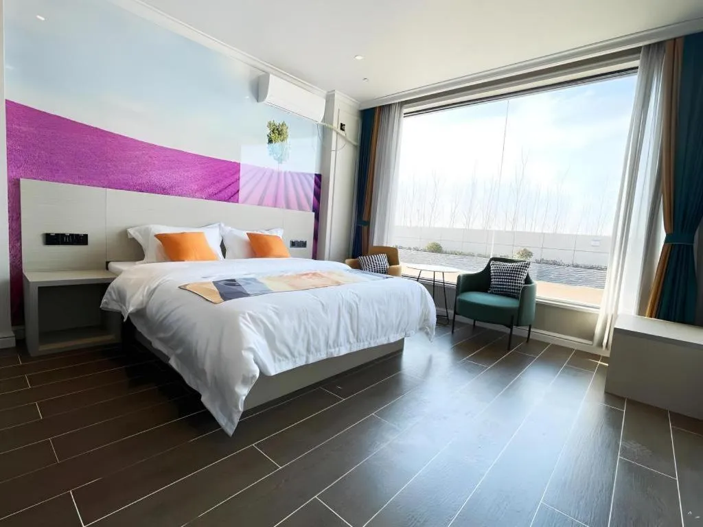 Bed in Shell Hotel Huai'an Zhuqiao Industrial Park