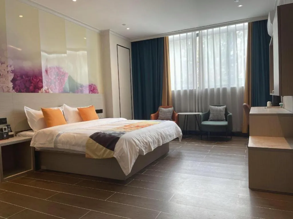 Bed in Shell Hotel Huai'an Zhuqiao Industrial Park